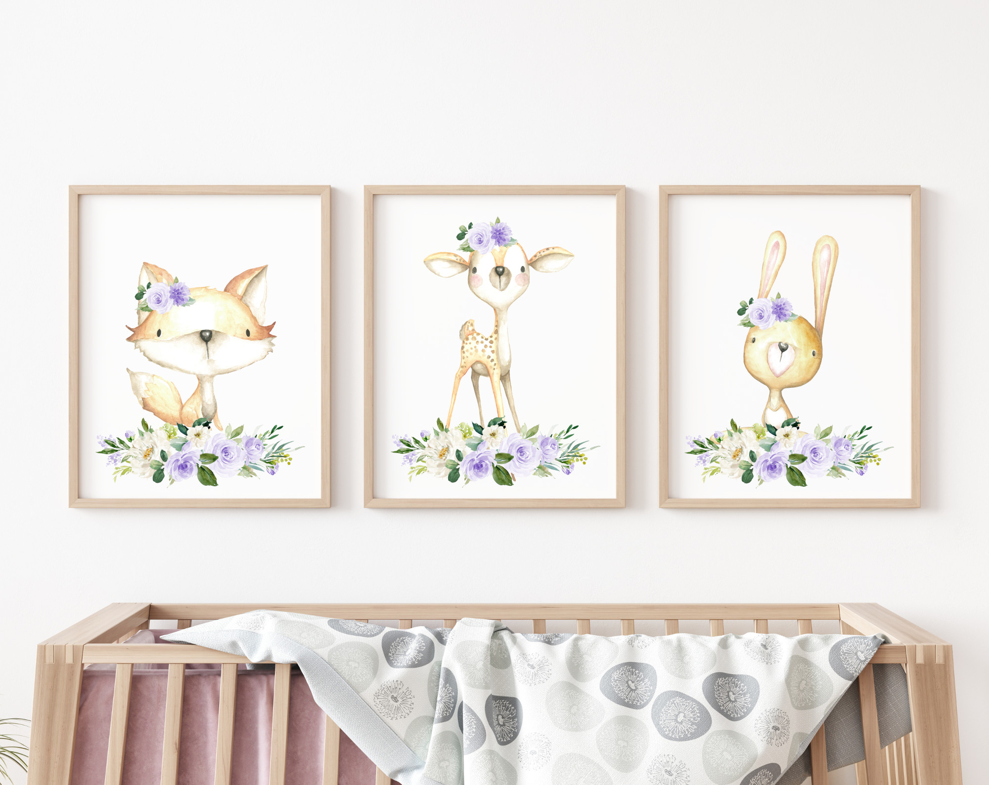 Purple Flowers Baby Woodland Animals Nursery Prints, Nursery Wall Art, Gender Neutral Nursery, Printable File, SH09 Purple Flowers Baby Woodland Animals Nursery Prints, Nursery Wall Art, Gender Neutral Nursery, Printable File, SH09