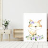 Purple Flowers Baby Woodland Animals Nursery Prints, Nursery Wall Art, Gender Neutral Nursery, Printable File, SH09