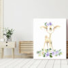 Purple Flowers Baby Woodland Animals Nursery Prints, Nursery Wall Art, Gender Neutral Nursery, Printable File, SH09