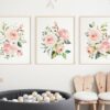 Pink Flowers Nursery Prints, Nursery Wall Art, Girl Nursery Decor, Printable File, SH10 Pink Flowers Nursery Prints, Nursery Wall Art, Girl Nursery Decor, Printable File, SH10