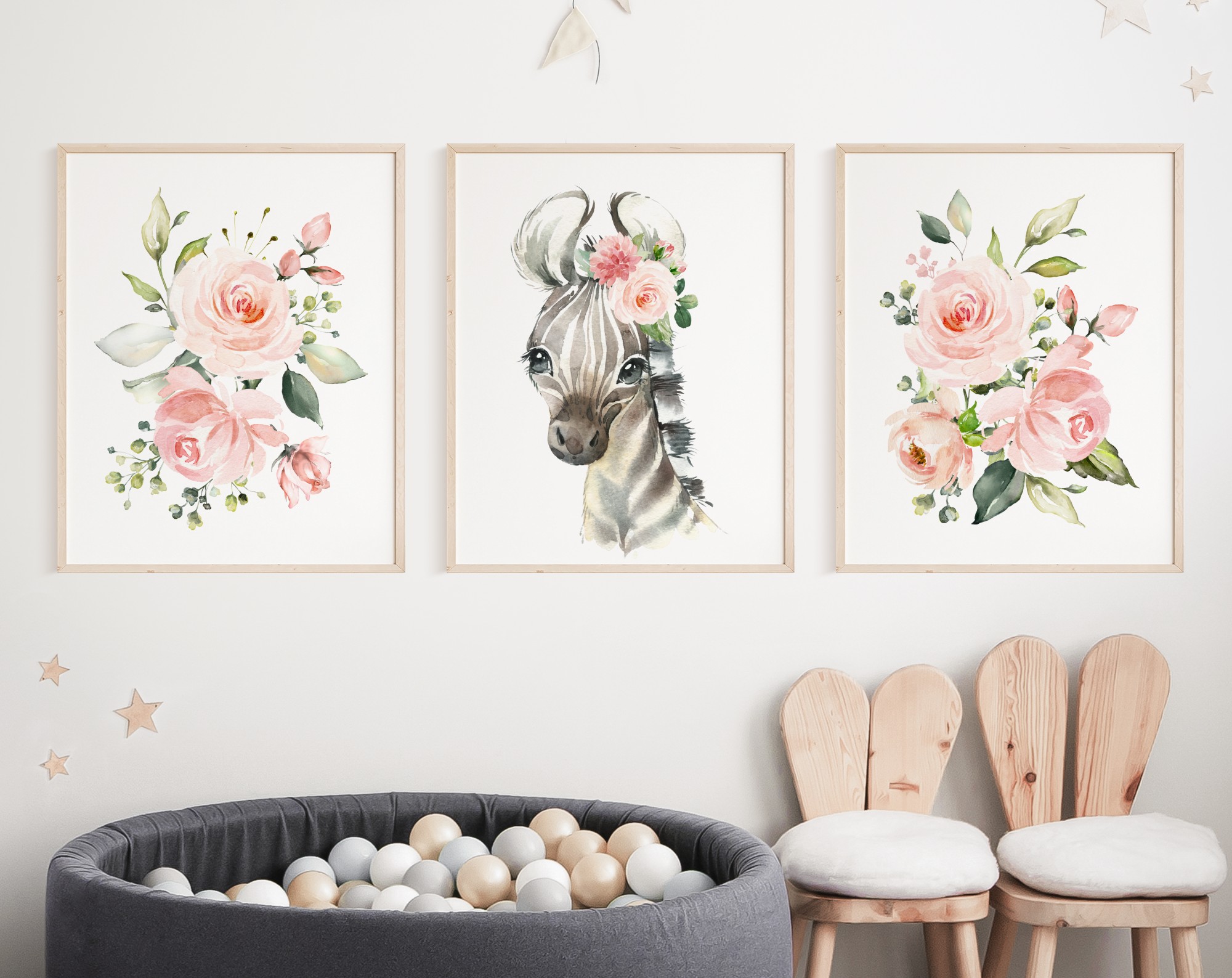 Pink Flowers Zebra Nursery Prints, Jungle Animals, Nursery Wall Art, Girl Nursery Decor, Printable File, SH11 Pink Flowers Zebra Nursery Prints, Jungle Animals, Nursery Wall Art, Girl Nursery Decor, Printable File, SH11