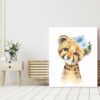 Blue Flowers Cheetah Nursery Prints, Jungle Animals, Nursery Wall Art, Boy Nursery Decor, Printable File, SH11