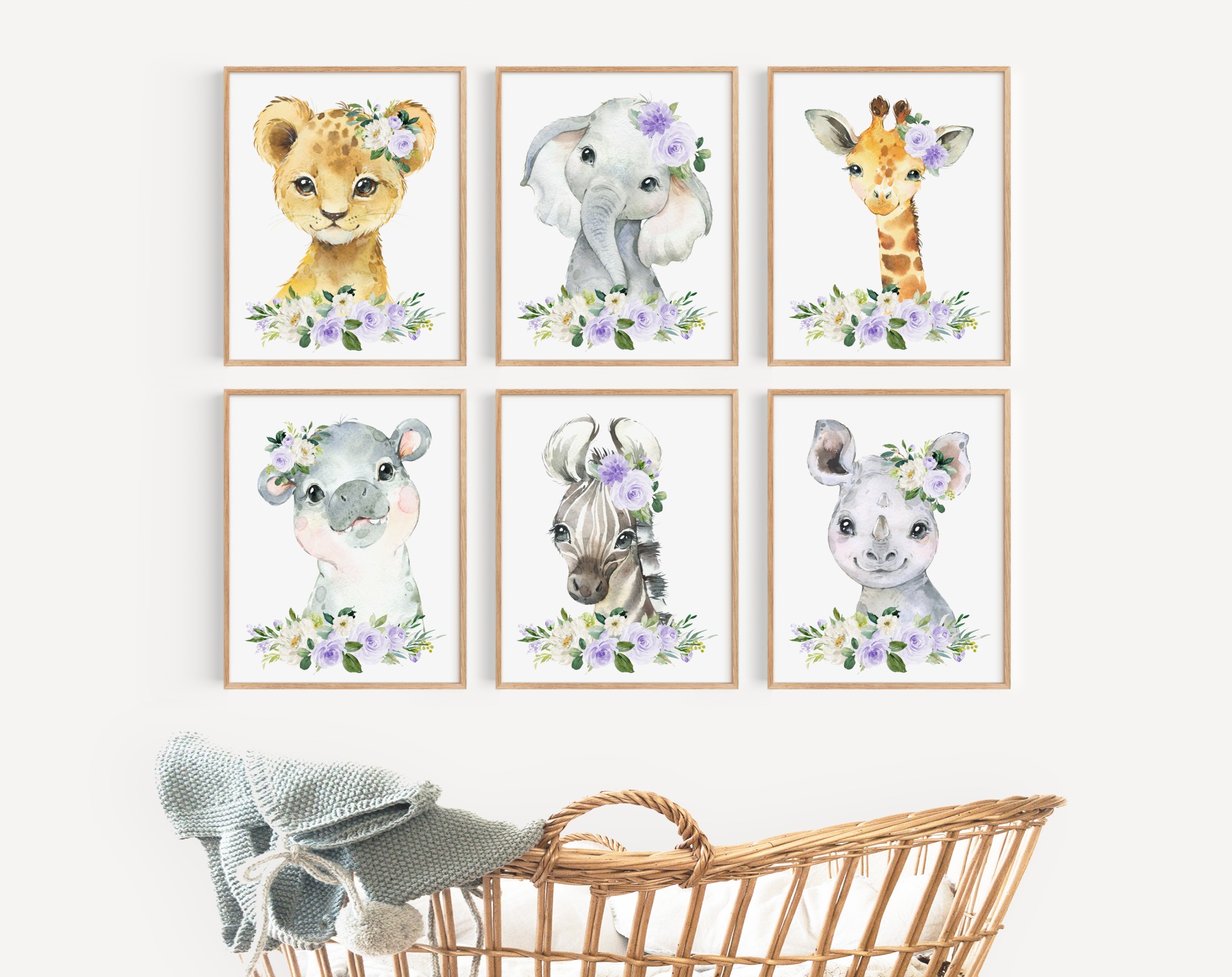 Purple Flowers Jungle Animals Nursery Prints, Nursery Wall Art, Gender Neutral Nursery, Printable File, SH11 Purple Flowers Jungle Animals Nursery Prints, Nursery Wall Art, Gender Neutral Nursery, Printable File, SH11