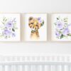 Purple Flowers Cheetah Nursery Prints, Jungle Animals, Nursery Wall Art, Gender Neutral Nursery, Printable File, SH11 Purple Flowers Cheetah Nursery Prints, Jungle Animals, Nursery Wall Art, Gender Neutral Nursery, Printable File, SH11