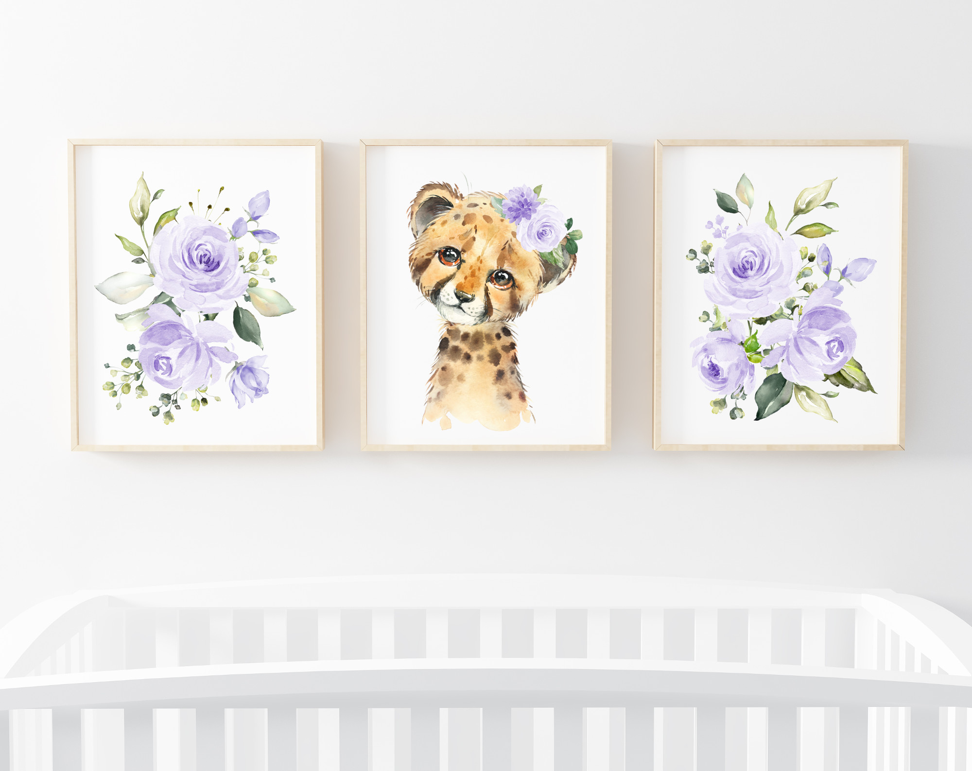 Purple Flowers Cheetah Nursery Prints, Jungle Animals, Nursery Wall Art, Gender Neutral Nursery, Printable File, SH11 Purple Flowers Cheetah Nursery Prints, Jungle Animals, Nursery Wall Art, Gender Neutral Nursery, Printable File, SH11