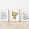 Purple Flowers Cheetah Nursery Prints, Jungle Animals, Nursery Wall Art, Gender Neutral Nursery, Printable File, SH11 Purple Flowers Cheetah Nursery Prints, Jungle Animals, Nursery Wall Art, Gender Neutral Nursery, Printable File, SH11
