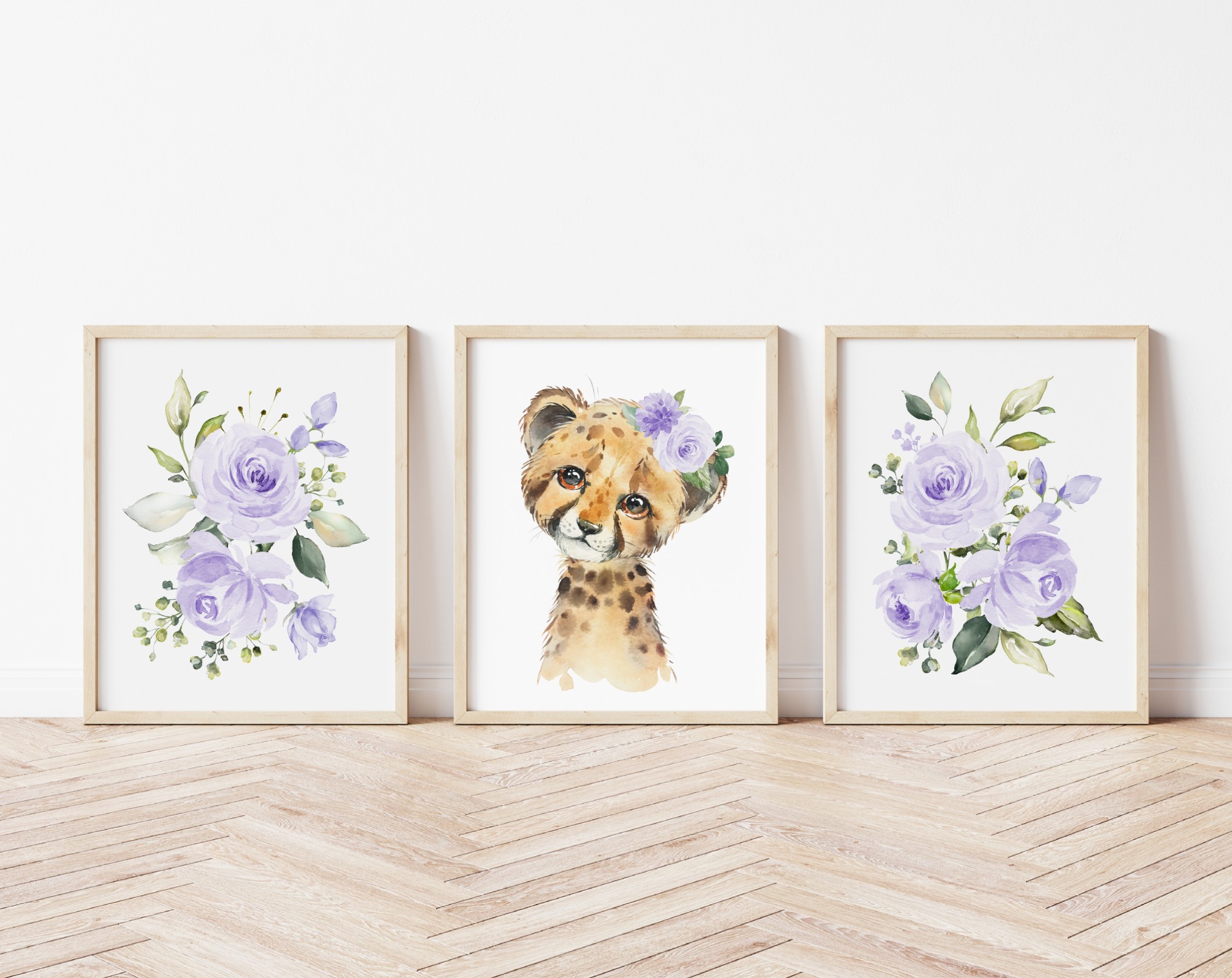 Purple Flowers Cheetah Nursery Prints, Jungle Animals, Nursery Wall Art, Gender Neutral Nursery, Printable File, SH11 Purple Flowers Cheetah Nursery Prints, Jungle Animals, Nursery Wall Art, Gender Neutral Nursery, Printable File, SH11