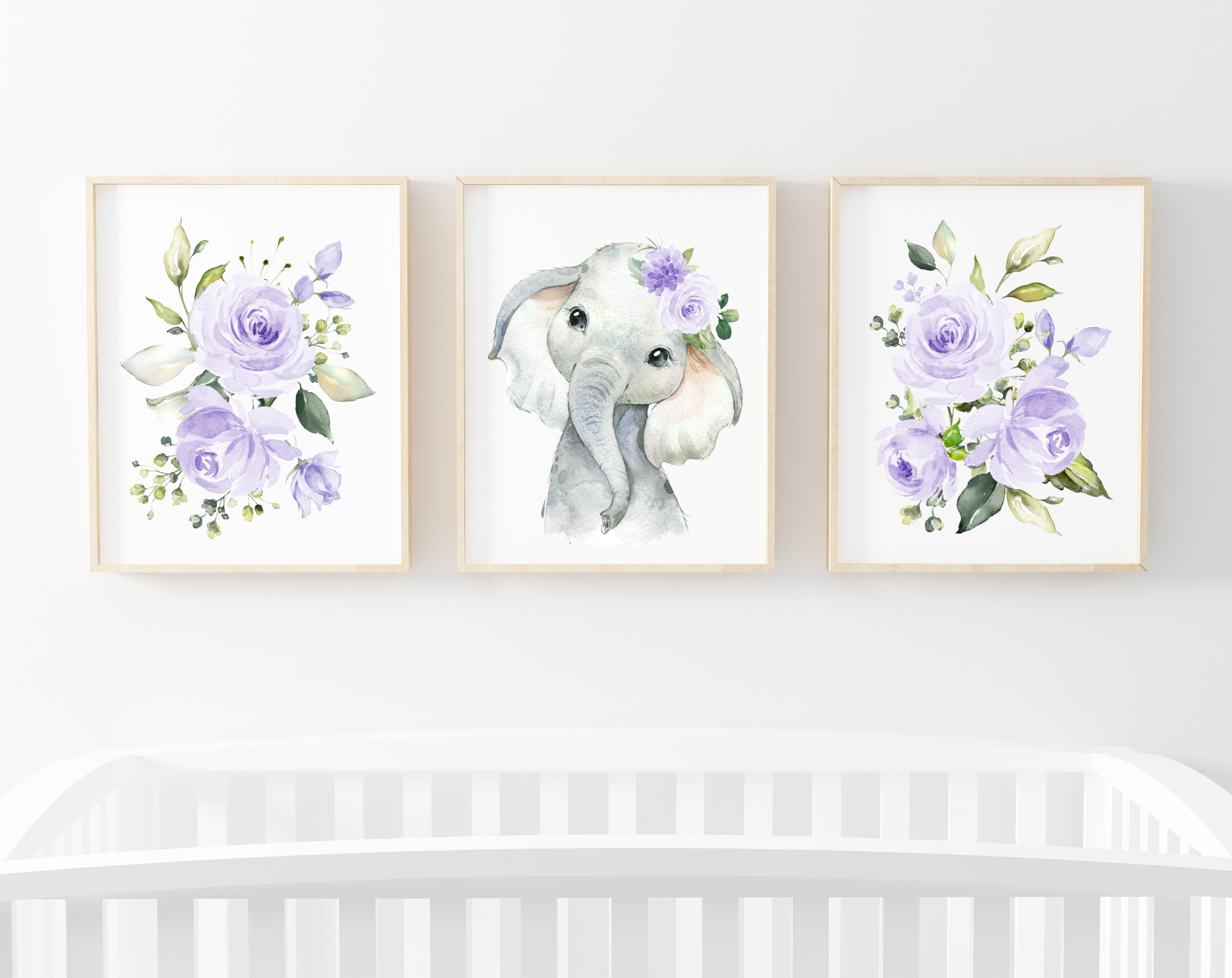 Purple Flowers Elephant Nursery Prints, Jungle Animals, Nursery Wall Art, Gender Neutral Nursery, Printable File, SH11 Purple Flowers Elephant Nursery Prints, Jungle Animals, Nursery Wall Art, Gender Neutral Nursery, Printable File, SH11