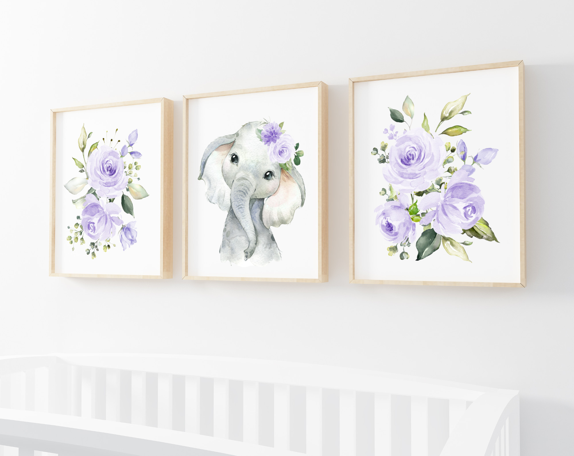 Purple Flowers Elephant Nursery Prints, Jungle Animals, Nursery Wall Art, Gender Neutral Nursery, Printable File, SH11 Purple Flowers Elephant Nursery Prints, Jungle Animals, Nursery Wall Art, Gender Neutral Nursery, Printable File, SH11