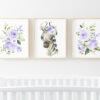 Purple Flowers Zebra Nursery Prints, Jungle Animals, Nursery Wall Art, Gender Neutral Nursery, Printable File, SH11