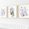 Purple Flowers Zebra Nursery Prints, Jungle Animals, Nursery Wall Art, Gender Neutral Nursery, Printable File, SH11
