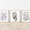 Purple Flowers Zebra Nursery Prints, Jungle Animals, Nursery Wall Art, Gender Neutral Nursery, Printable File, SH11