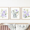 Purple Flowers Elephant Nursery Prints, Jungle Animals, Nursery Wall Art, Gender Neutral Nursery, Printable File, SH11 Purple Flowers Elephant Nursery Prints, Jungle Animals, Nursery Wall Art, Gender Neutral Nursery, Printable File, SH11