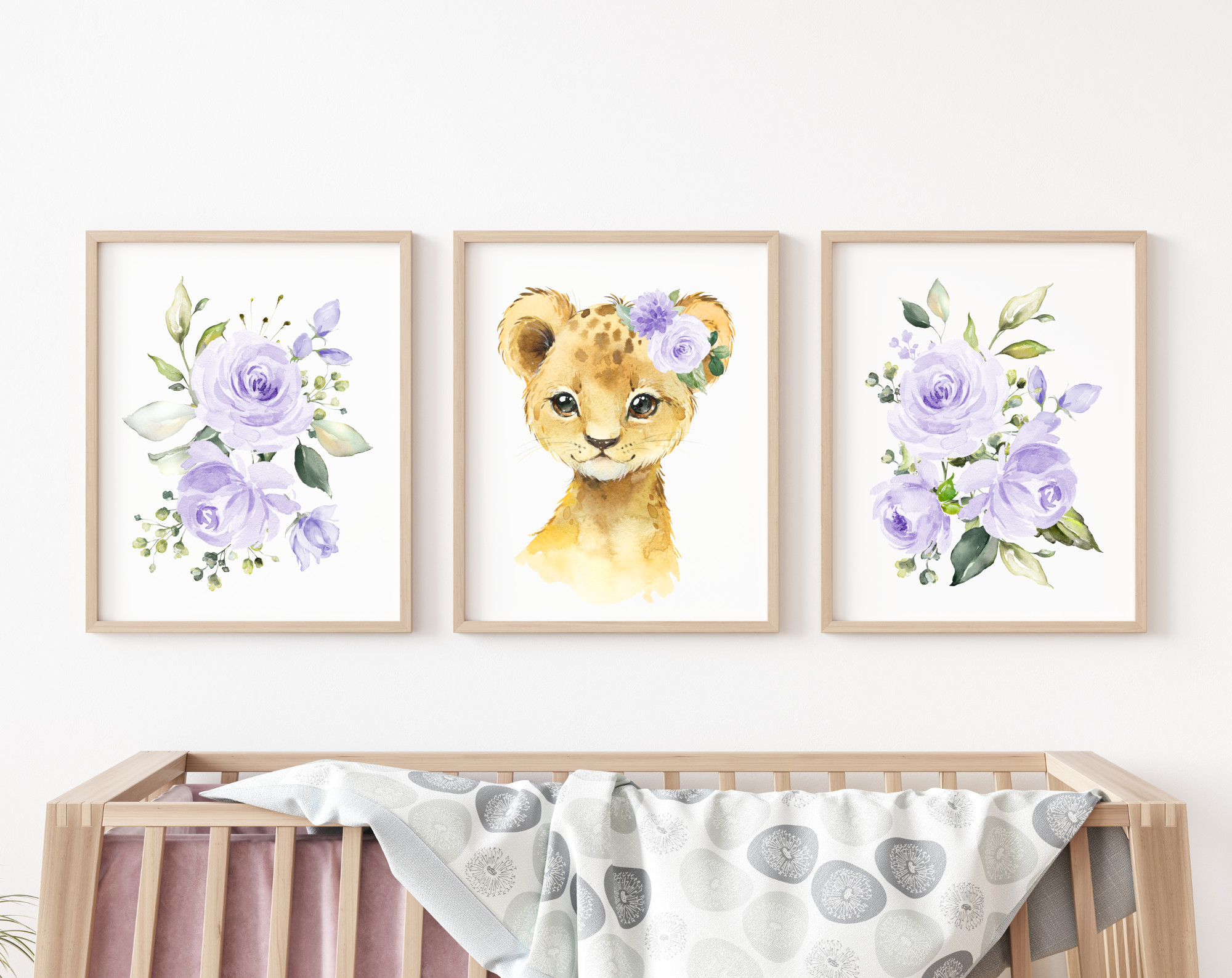 Purple Flowers Lion Nursery Prints, Jungle Animals, Nursery Wall Art, Gender Neutral Nursery, Printable File, SH11 Purple Flowers Lion Nursery Prints, Jungle Animals, Nursery Wall Art, Gender Neutral Nursery, Printable File, SH11