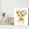 Purple Flowers Lion Nursery Prints, Jungle Animals, Nursery Wall Art, Gender Neutral Nursery, Printable File, SH11