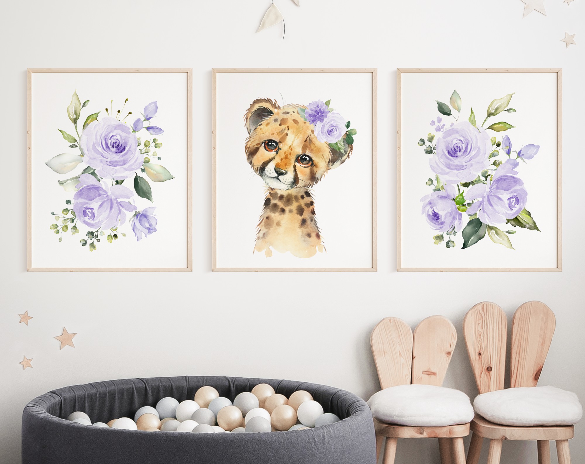 Purple Flowers Cheetah Nursery Prints, Jungle Animals, Nursery Wall Art, Gender Neutral Nursery, Printable File, SH11 Purple Flowers Cheetah Nursery Prints, Jungle Animals, Nursery Wall Art, Gender Neutral Nursery, Printable File, SH11
