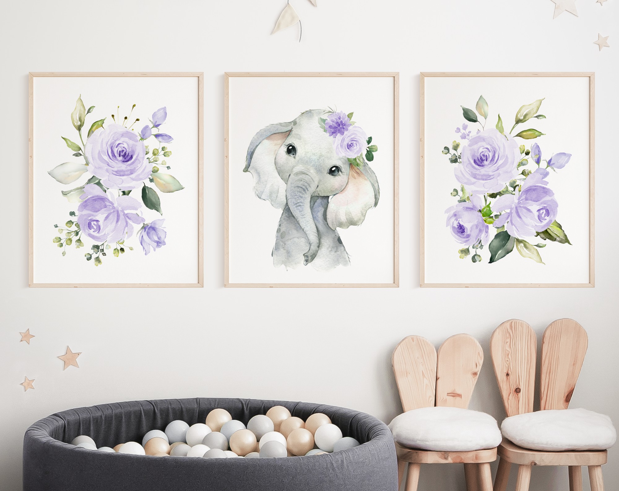 Purple Flowers Elephant Nursery Prints, Jungle Animals, Nursery Wall Art, Gender Neutral Nursery, Printable File, SH11 Purple Flowers Elephant Nursery Prints, Jungle Animals, Nursery Wall Art, Gender Neutral Nursery, Printable File, SH11
