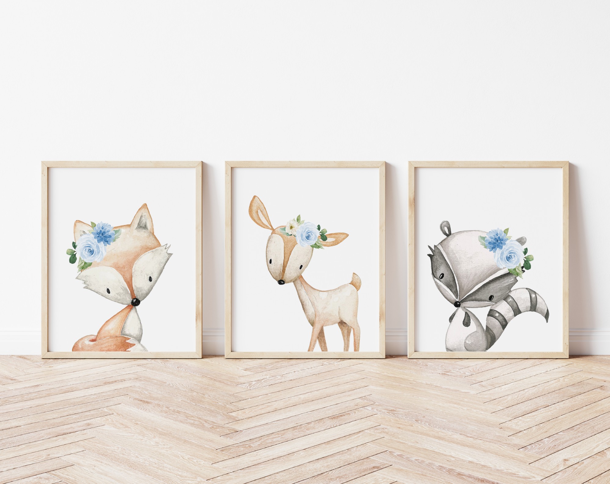 Blue Flowers Boho Woodland Animals Nursery Prints, Nursery Wall Art, Boy Nursery Decor, Printable File, SH12 Blue Flowers Boho Woodland Animals Nursery Prints, Nursery Wall Art, Boy Nursery Decor, Printable File, SH12