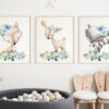Blue Flowers Boho Woodland Animals Nursery Wall Art, Nursery Prints, Boy Nursery Decor, Printable File, SH12 Blue Flowers Boho Woodland Animals Nursery Wall Art, Nursery Prints, Boy Nursery Decor, Printable File, SH12