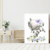 Purple Flowers Boho Woodland Animals Nursery Wall Art, Nursery Prints, Gender Neutral Nursery, Printable File, SH12