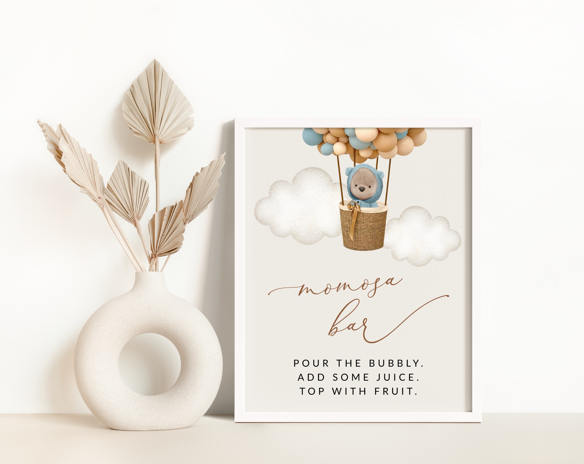 Bear and Blue Balloons Momosa Bar Sign, Baby Shower Sign, Boy Baby Shower, Printable File, Edit Yourself, SH17 Bear and Blue Balloons Momosa Bar Sign, Baby Shower Sign, Boy Baby Shower, Printable File, Edit Yourself, SH17