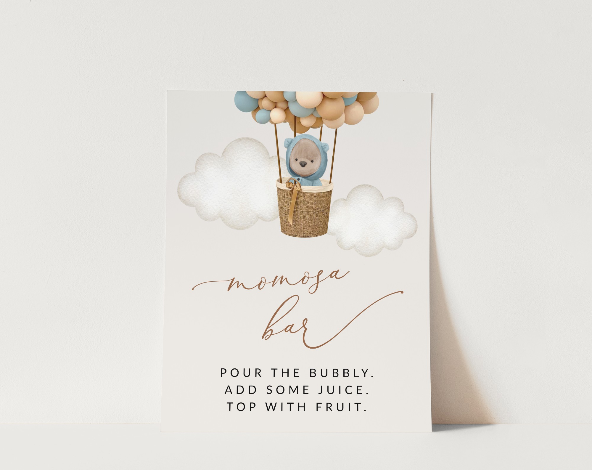 Bear and Blue Balloons Momosa Bar Sign, Baby Shower Sign, Boy Baby Shower, Printable File, Edit Yourself, SH17 Bear and Blue Balloons Momosa Bar Sign, Baby Shower Sign, Boy Baby Shower, Printable File, Edit Yourself, SH17