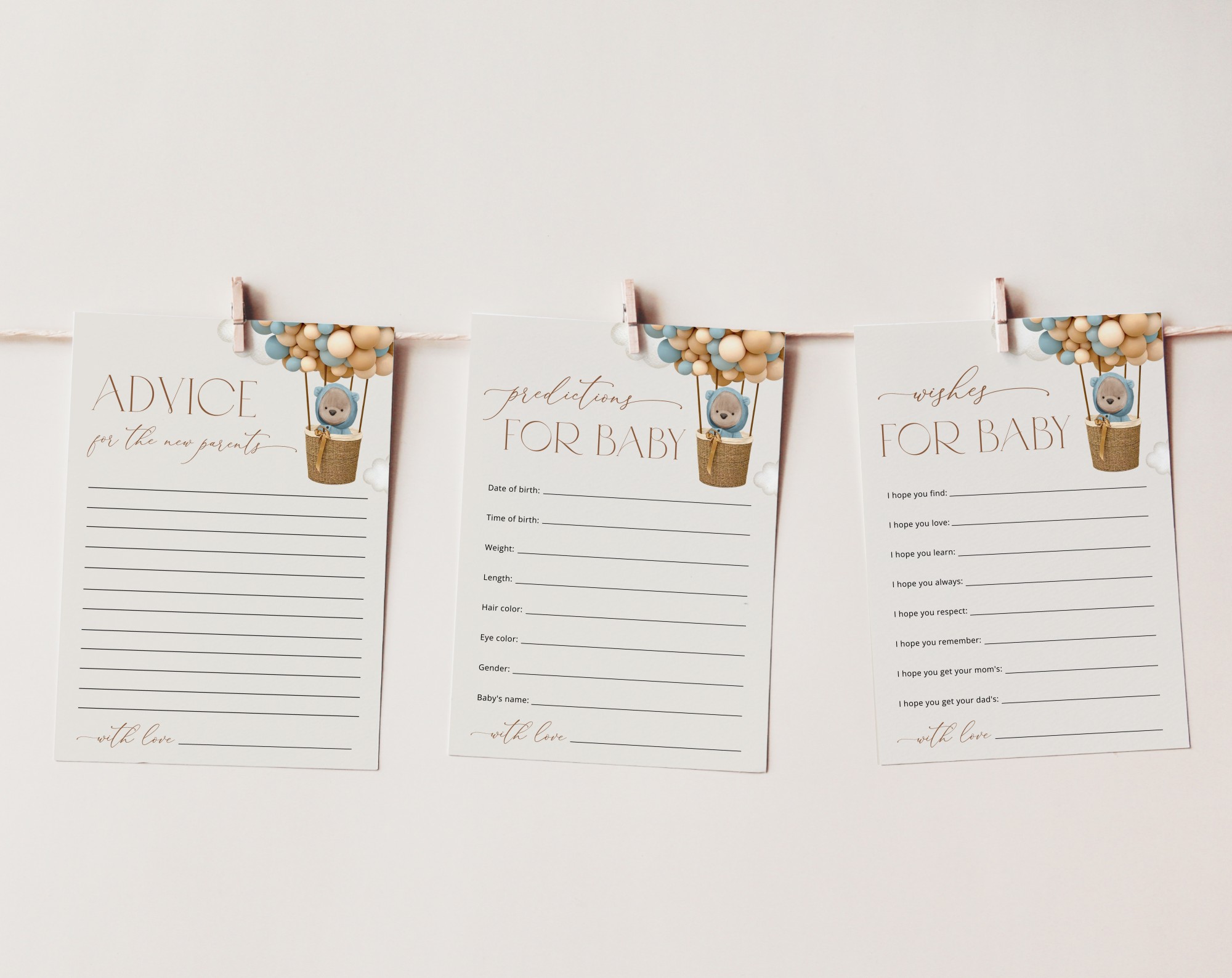 Bear and Blue Balloons Baby Shower Games, Set of 3 Games, Advice Predictions Wishes, Boy Baby Shower, Printable File, Edit Yourself, SH17 Bear and Blue Balloons Baby Shower Games, Set of 3 Games, Advice Predictions Wishes, Boy Baby Shower, Printable File, Edit Yourself, SH17