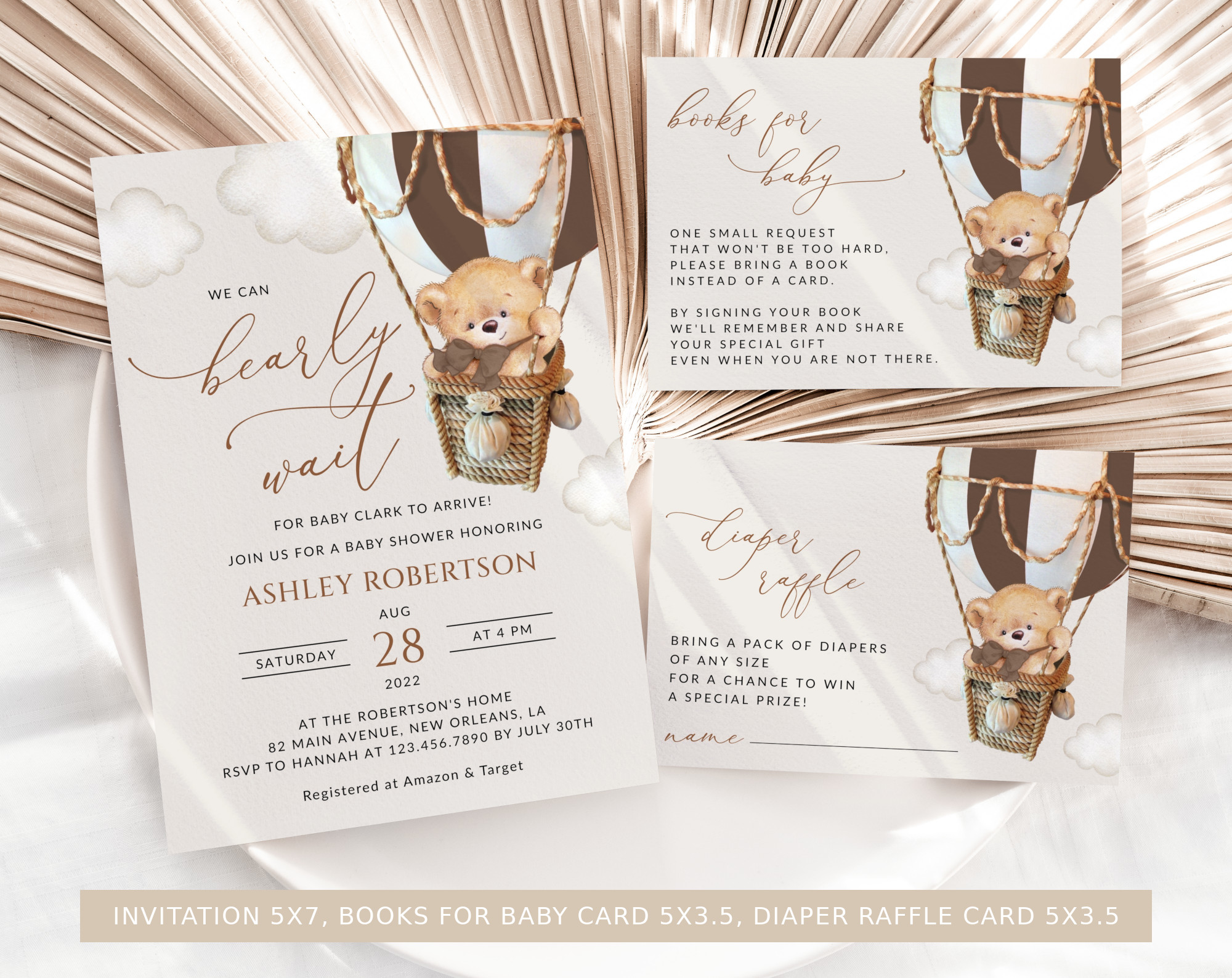 Bear in Brown Balloon Baby Shower Bundle, Gender Neutral Baby Shower, Printable File, Edit Yourself, SH19 Bear in Brown Balloon Baby Shower Bundle, Gender Neutral Baby Shower, Printable File, Edit Yourself, SH19