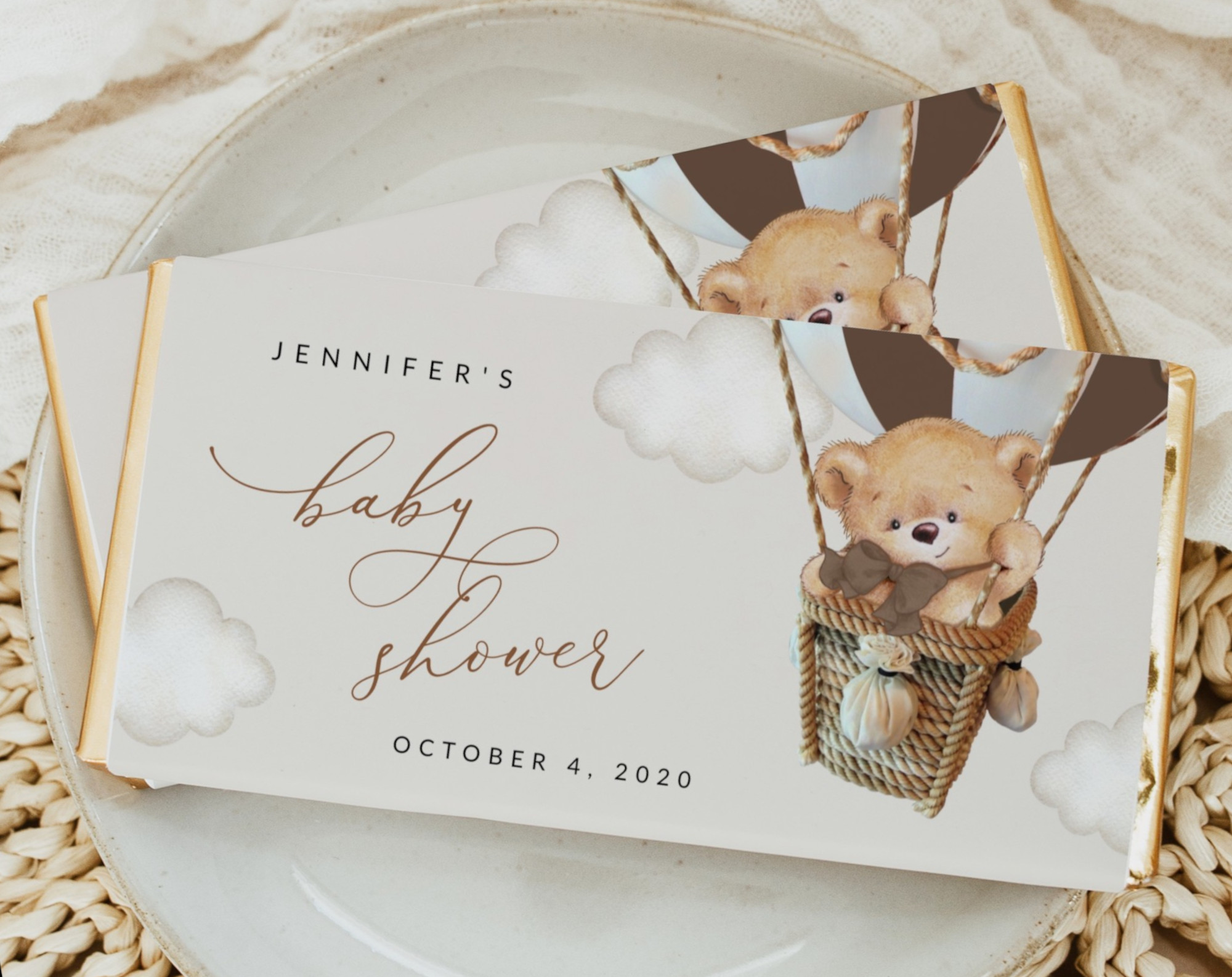 Bear in Brown Balloon Chocolate Bar Wrapper, Candy Bar Wrapper, Gender Neutral Baby Shower, Printable File, Edit Yourself, SH19 Bear in Brown Balloon Chocolate Bar Wrapper, Candy Bar Wrapper, Gender Neutral Baby Shower, Printable File, Edit Yourself, SH19