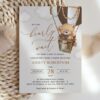 Bear in Brown Balloon Baby Shower Invitation, Gender Neutral Baby Shower, Printable File, Edit Yourself, SH19