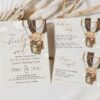 Bear in Brown Balloon Baby Shower Invitation Suite, Gender Neutral Baby Shower, Printable File, Edit Yourself, SH19