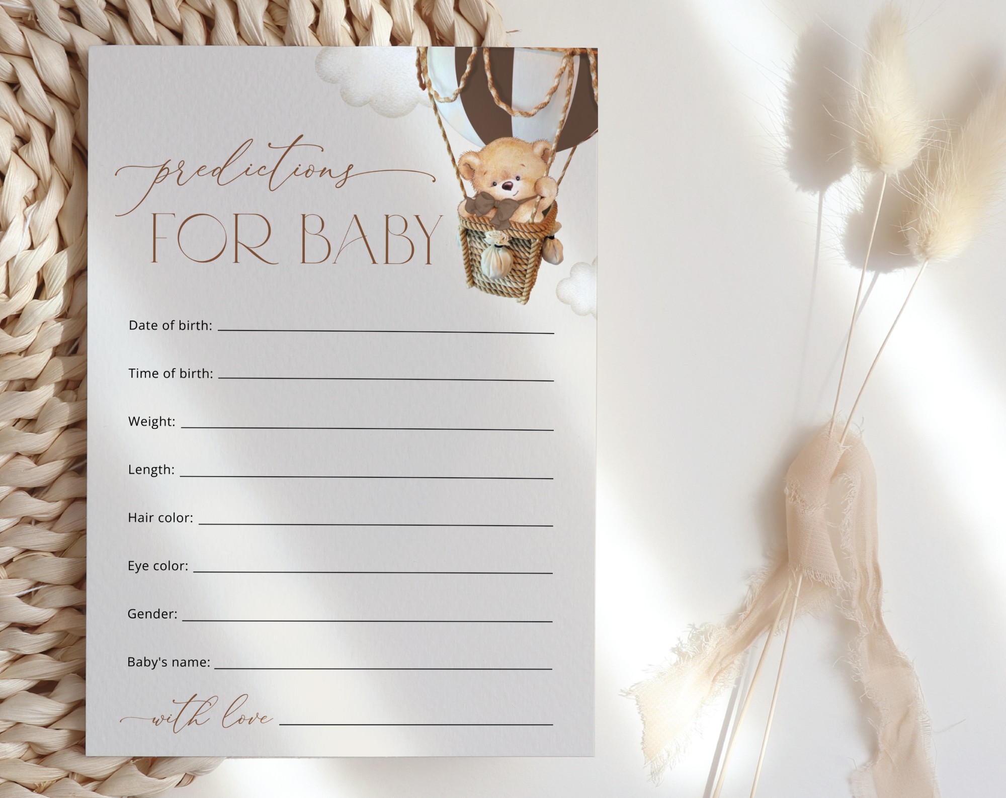 Bear in Brown Balloon Baby Shower Games, Set of 3 Games, Advice Predictions Wishes, Gender Neutral Baby Shower, Printable File, Edit Yourself, SH19 Bear in Brown Balloon Baby Shower Games, Set of 3 Games, Advice Predictions Wishes, Gender Neutral Baby Shower, Printable File, Edit Yourself, SH19