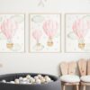 Pink Hot Air Balloon Animals Nursery Prints, Nursery Wall Art, Girl Nursery Decor, Printable File, SH20 Pink Hot Air Balloon Animals Nursery Prints, Nursery Wall Art, Girl Nursery Decor, Printable File, SH20