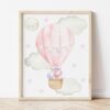 Pink Hot Air Balloon Unicorns Nursery Prints, Nursery Wall Art, Girl Nursery Decor, Printable File, SH26