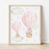Pink Hot Air Balloon Unicorns Nursery Prints, Nursery Wall Art, Girl Nursery Decor, Printable File, SH26
