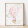 Pink Hot Air Balloon Unicorns Nursery Prints, Nursery Wall Art, Girl Nursery Decor, Printable File, SH26