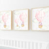 Pink Hot Air Balloon Unicorns Nursery Prints, Nursery Wall Art, Girl Nursery Decor, Printable File, SH26
