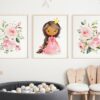 African American Princess Nursery Wall Art, Nursery Prints, Girl Nursery Decor, Printable File, SH38 African American Princess Nursery Wall Art, Nursery Prints, Girl Nursery Decor, Printable File, SH38
