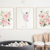 Ballerina Nursery Prints, Nursery Wall Art, Girl Nursery Decor, Printable File, SH39