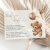 Teddy Bear with Brown Balloons Baby Shower Invitation Suite, Gender Neutral Baby Shower, Printable File, Edit Yourself, SH64