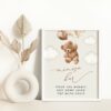 Teddy Bear with Brown Balloons Momosa Bar Sign, Baby Shower Sign, Gender Neutral Baby Shower, Printable File, Edit Yourself, SH64