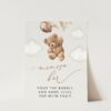 Teddy Bear with Brown Balloons Momosa Bar Sign, Baby Shower Sign, Gender Neutral Baby Shower, Printable File, Edit Yourself, SH64