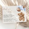 Teddy Bear with Blue Balloons Baby Shower Invitation Suite, Boy Baby Shower, Printable File, Edit Yourself, SH65