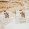 Teddy Bear with Blue Balloons Favor Tags, Gift Tags, Party Tags, Boy Baby Shower, Printable File, Edit Yourself, SH65