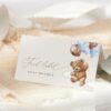 Teddy Bear with Blue Balloons Food Label, Baby Shower Decoration, Boy Baby Shower, Printable File, Edit Yourself, SH65