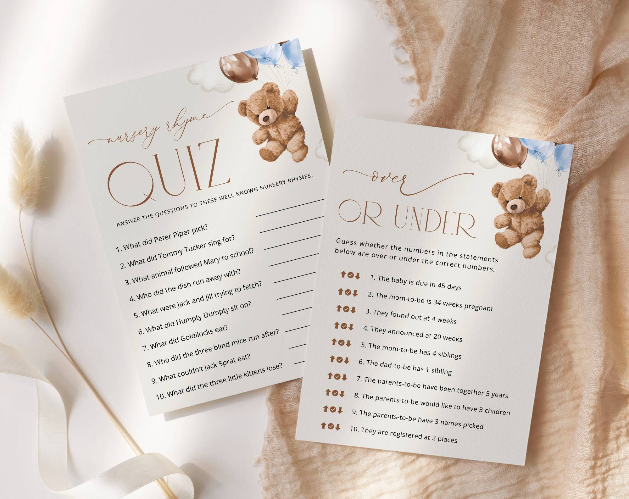 Teddy Bear with Blue Balloons Baby Shower Games Bundle, Set of 35 Games, Boy Baby Shower, Printable File, Edit Yourself, SH65 Teddy Bear with Blue Balloons Baby Shower Games Bundle, Set of 35 Games, Boy Baby Shower, Printable File, Edit Yourself, SH65