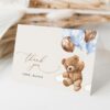 Teddy Bear with Blue Balloons Thank You Card, Boy Baby Shower, Printable File, Edit Yourself, SH65 Teddy Bear with Blue Balloons Thank You Card, Boy Baby Shower, Printable File, Edit Yourself, SH65