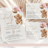 Teddy Bear with Pink Balloons Baby Shower Bundle, Girl Baby Shower, Printable File, Edit Yourself, SH66 Teddy Bear with Pink Balloons Baby Shower Bundle, Girl Baby Shower, Printable File, Edit Yourself, SH66