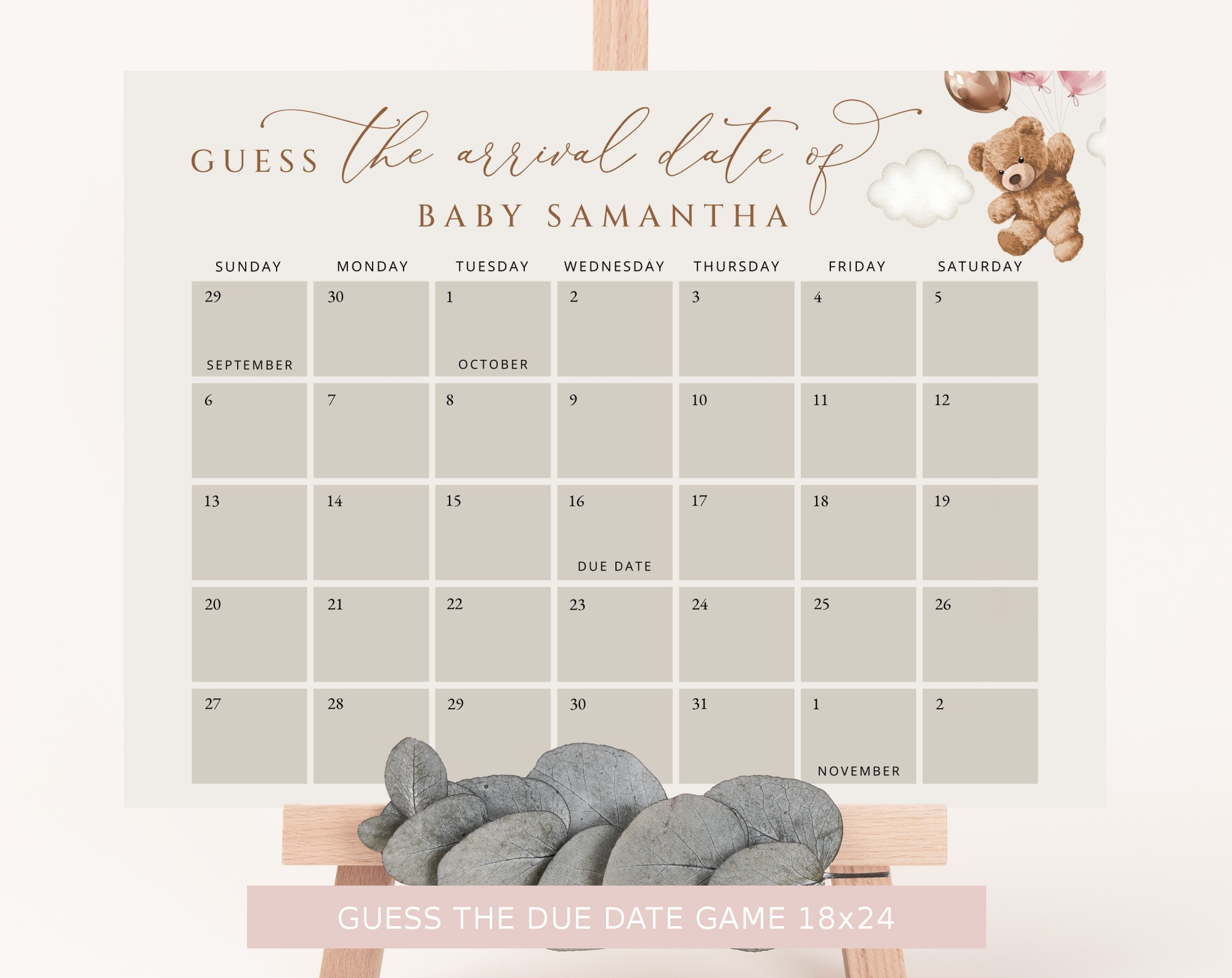 Teddy Bear with Pink Balloons Baby Shower Bundle, Girl Baby Shower, Printable File, Edit Yourself, SH66 Teddy Bear with Pink Balloons Baby Shower Bundle, Girl Baby Shower, Printable File, Edit Yourself, SH66