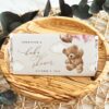 Teddy Bear with Pink Balloons Chocolate Bar Wrapper, Candy Bar Wrapper, Girl Baby Shower, Printable File, Edit Yourself, SH66